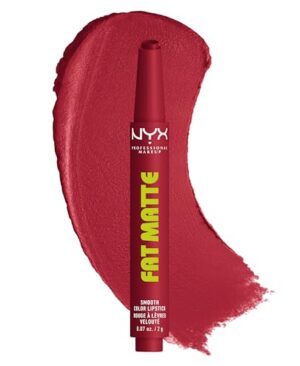 NYX PROFESSIONAL MAKEUP Fat Matte Lipstick, Pigmented, Smoothing, & Non-Drying Lip Crayon, Long Lasting Lip Makeup, Vegan & Cruelty Free - Plushin' Plum (Soft Plum)
