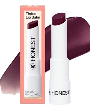 Honest Beauty Moisturizing Vegan Tinted Lip Balm, Antioxidant-Rich, Acai Extracts Avocado Oil, Paraben and Cruelty-Free, Plum Drop
