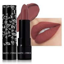 Chocolate Matte Lipstick, Silky Velvet Waterproof Long Lasting Lip Stick, Cream Smooth High Pigmented Lip Tint, Smudge Proof Non-Stick Cup Lip Stain, Mother's Day Professional Makeup Gift for Women-05