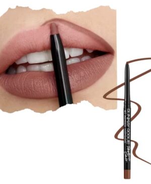Runway Rogue Designer Liner Lip Pencil, Matte Soft Mocha Lip Liner Pencil and Lip Liner Sharpener, ‘Trendsetter’