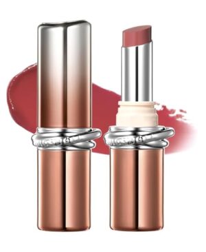 JUDYDOLL PDRN Stay Shine Lipstick,Nourishing with Salmon Dna Serum&80% Rose Collagen Essence,Dual-Layer Color Lock, Transfer-Resistant,Long Wear,Nude Color(102 Effortless Nude)