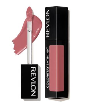 REVLON ColorStay Satin Ink Crown Jewels Liquid Lipstick, Longlasting & Waterproof Lipcolor, Moisturizing Creamy Formula Infused with Black Currant Seed Oil, 037 Majestic Rose, 0.17 fl oz.
