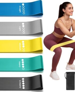 Resistance Loop Exercise Bands for Working Out, Fitness Elastic Bands, Workout Bands for Home Gym, Stretching, Yoga, Pilates, Physical Therapy (5pcs Set)