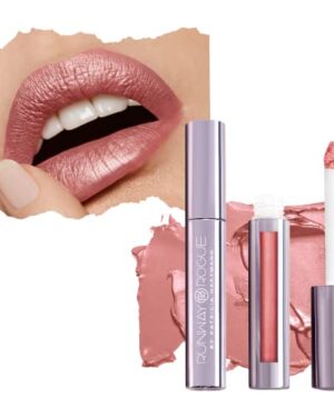 Runway Rogue Silk Glam Liquid Lipstick, Long Wear Frosted Blush Rosy-Pink Lipstick, ‘Jet Set’