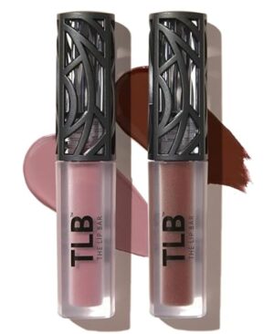 The Lip Bar - Nonstop Liquid Matte Lipstick Mini 2-Pack, Curlfriend (Mauve Pink) + Savage (Chocolate Red-Brown) - High Pigment - One Swipe - Long Lasting - Jojoba Oil & Vitamin E - Vegan - .24 fl oz