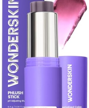 Wonderskin Cream Blush Stick pH-Activated - pHlush Stick Multi-Use, Blush for Cheeks and Lips, Cooling Nourishing Color-Adjusting Makeup