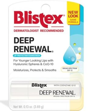 Blistex Deep Renewal Lip Protectant Sunscreen Balm, 0.13 Ounces (3.69g) (Pack of 4)