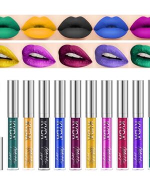 KYDA 10 Colors Lipstick Set, Green Lipstick Metallic Lipstick Set, Non-Stick Cup Long Wear Lip Glaze, High Pigmented Lipstick Cosmetic Gift Kit for Glossy and Full Matte Lip Gloss, Mothers Day Gifts