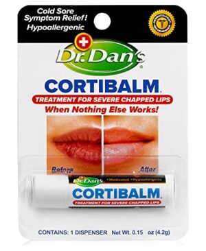 Dr. Dan's Cortibalm - 1 Pack - for Dry Cracked Lips - Healing Lip Balm for Severely Chapped Lips - Designed for Men, Women and Children