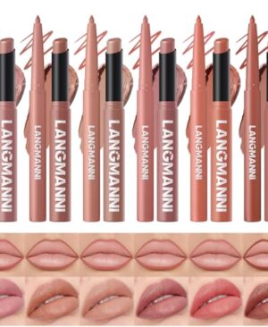 12Pcs Matte Lipstick + Lip Liner Pens Lip Combo Sets, Creamy Matte Lip Makeup Kit Long-Lasting Waterproof, Smudge-Proof Highly Pigmented Formula, Neutral & Nude Shades Makeup Set (Everyday Nudes Set)