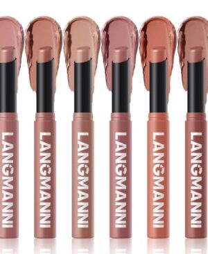 Matte Lipstick for Women Lipstick Matte Set with Retractable and Long-Lasting Pigmented Lip Sticks for Smoothly Lip Makeup (6 Pcs Light Color Series)