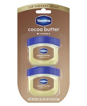 Vaseline Lip Balm Mini 2 ct Cocoa Butter For Dry Cracked Skin Hydrating Lip Balm 0.5 oz