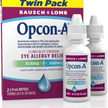 Opcon-A Allergy Eye Drops, Antihistamine and Redness Relief for Itchy, Red Eyes, Soothes Irritation from Pollen, Ragweed, Grass, Animal Hair and Dander Clinically Proven Formula, 0.5 Fl Oz (Pack of 2)