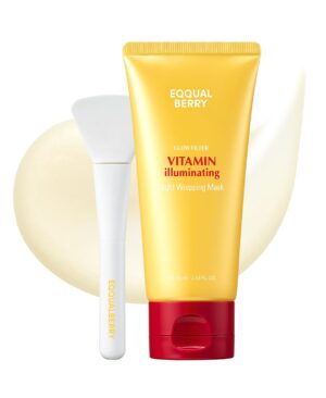 EQQUALBERRY Vitamin Illuminating Night Wrapping Mask | Easy Peel Off Cream Face Mask for Dark Spots | Brightening Overnight Facial Mask for Glowing Glass Skin | Korean Skin Care, 2.53 fl.oz