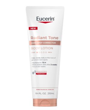 Eucerin Radiant Tone Dark Spot Corrector Body Lotion, Thiamidol Enriched, Exclusive Formula Reduces Dark Spots Due to Sunlight Exposure and Aging, 72 Hours of Hydration, 8.4 FL OZ Tube