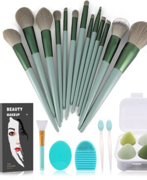 Koccido Makeup Brushes 22 Pcs Makeup Kit,Foundation Brush Eyeshadow Brush Make up Brushes Set (Green, 22 Piece Set)