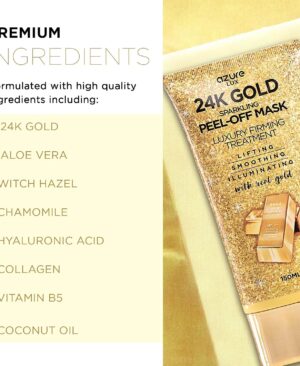 24K Gold Korean Skin Care Peel-Off Face Mask, Dermatologist Tested, 2 Pack