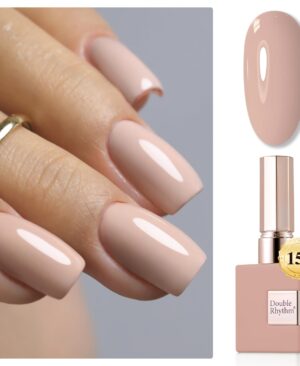 Double Rhythm 15ML Gel Nail Polish Pure Sheer Same Color Same Bottle Soak Off Gel Polish Art Manicure Salon DIY at Home for Women (Nude-A1333)