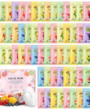 75 Pack Face Mask Bulk，Hydrating & Moisturizing Face Masks Set