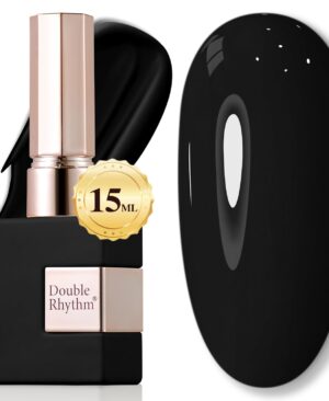 Double Rhythm 15ML Gel Nail Polish Pure Sheer Same Color Same Bottle Soak Off Gel Polish Art Manicure Salon DIY at Home for Women (Black-A1015)