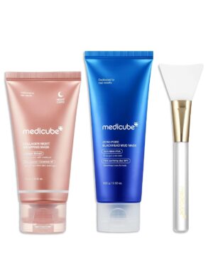 medicube Korean Viral Mask Duo - Collagen Wrapping Mask, Zero Pore Mud Mask