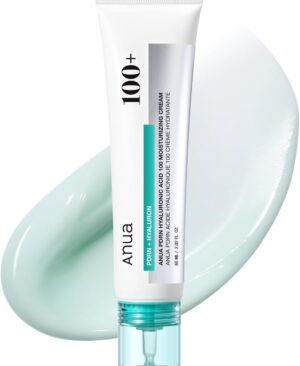 Anua PDRN Hyaluronic Acid 100 Moisturizing Cream, 2.02 fl oz | Lightweight, Non-Greasy Hydrating Face Moisturizer with Salmon DNA for Glass Skin, Korean Skincare
