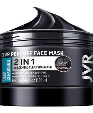 JVR Peel Off Face Mask, Blackhead Mask for Men, Charcoal Peel Off Black Mask, Facial Mask Refreshing and Deep Cleansing for All Skin Types 4.23 OZ