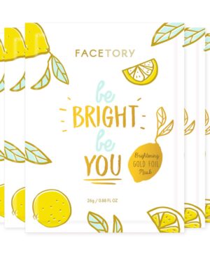 FACETORY Be Bright Be You, Korean Face Mask, Brightening Gold Foil, 5 Pack