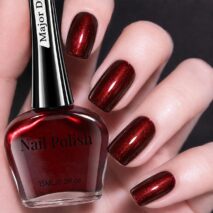 Major Dijit Burgundy Shimmer Quick Dry Nail Polish - Dries in 90 Seconds, Non-Toxic Glossy Formula, Cruelty-Free, Long-Lasting Fingernail Polish for Women, 0.5 fl oz