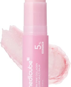 medicube PDRN Pink Collagen Volume Multi Balm Stick - Face & Body Balm | Volufiline, PDRN, NAD, Collagen - Under-Eyes, Neck, Forehead, Smile Lines, Lips, Plumping & Radiance for Line Care, K-Beauty