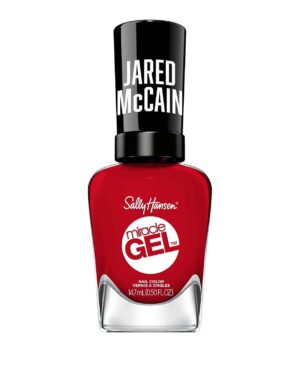 Sally Hansen Miracle Gel™ x Jared McCain, Rookie Red, Long Lasting, Gel-Like Formula, No UV Lamp Needed, Red Nail Polish