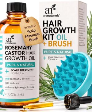 ArtNaturals Rosemary Oil for Hair Growth & Castor Oil Set, 4 oz, Women Men