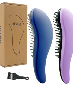 WYNK Detangling Hairbrush Detangler 2 Pack for Adults & Kids, Matte Blue
