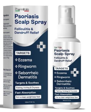 Psoriasis Scalp Spray - Dandruff Spray with Salicylic Acid 3% Treatment for Flaking, Itching & Dryness - Fast-Absorbing Scalp Relief for Dandruff, Folliculitis, Seborrheic Dermatitis & Eczema