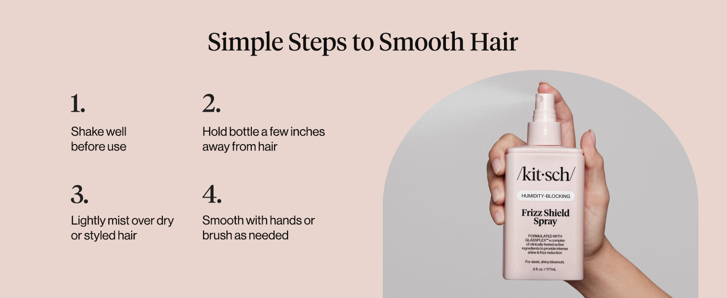 Kitsch Frizz Shield Hair Spray - Frizz Control Hairspray for Smooth, Glass-Like Finish
