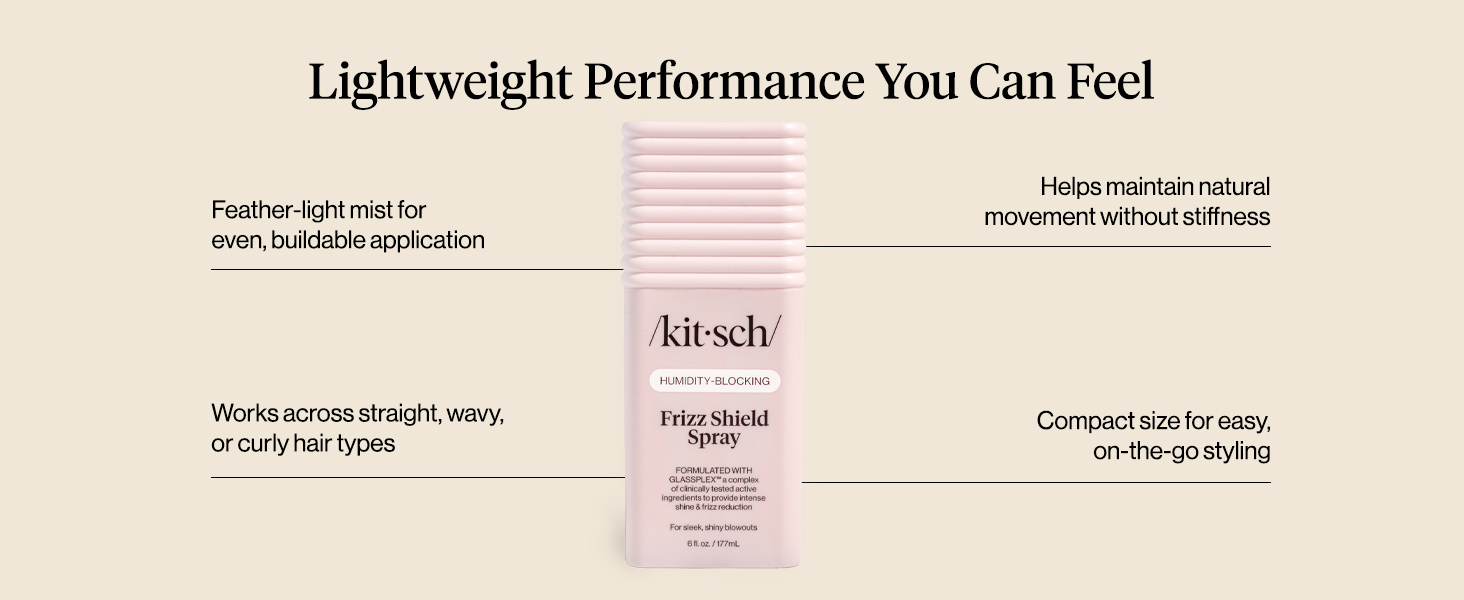 Kitsch Frizz Shield Hair Spray - Frizz Control Hairspray for Smooth, Glass-Like Finish