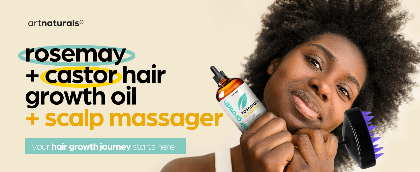 rosemary and castoil oil hair growth kit with scalp massager by artnaturals