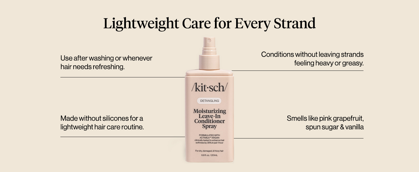 Detangler Spray for Wavy, Fine, Dry &amp;amp; Damaged Hair, Sulfate-Free Frizz Control for Women