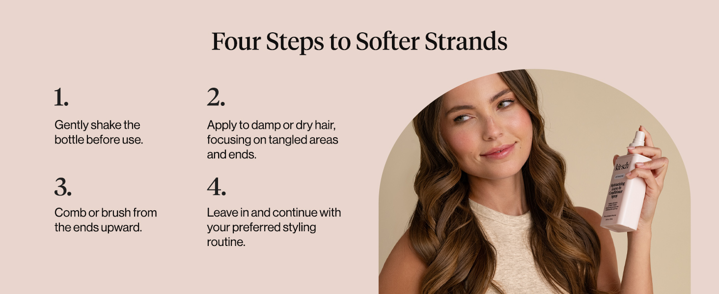 Detangler Spray for Wavy, Fine, Dry &amp;amp; Damaged Hair, Sulfate-Free Frizz Control for Women